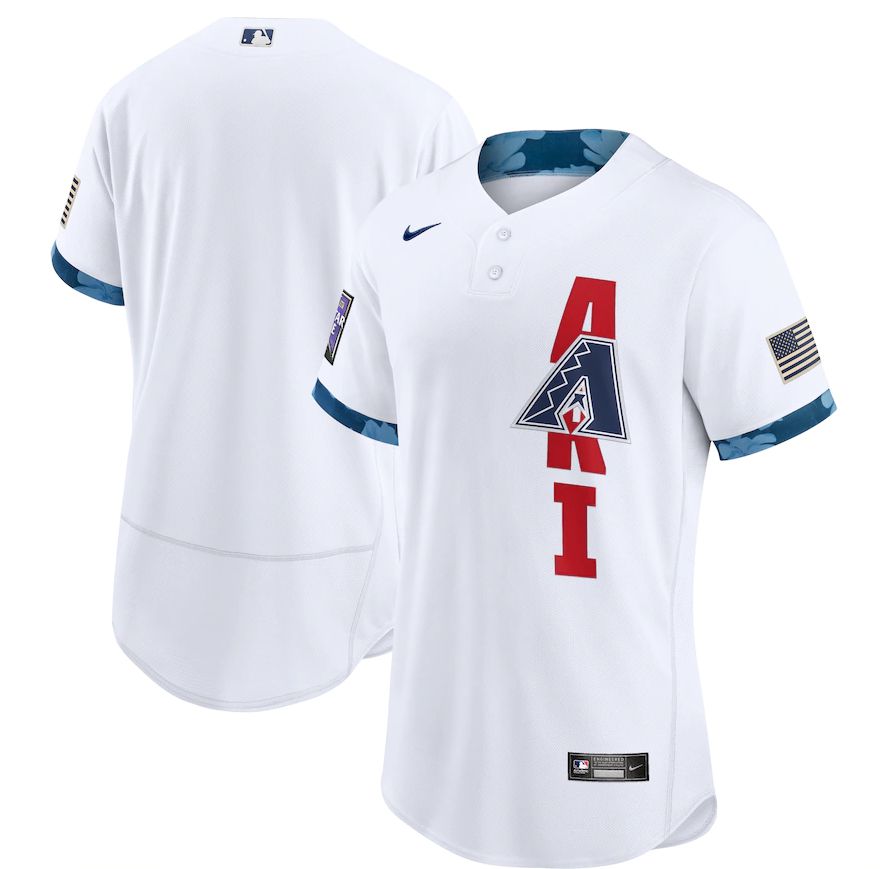 Men Arizona Diamondback Blank White 2021 All Star Elite Nike MLB Jersey->seattle mariners->MLB Jersey